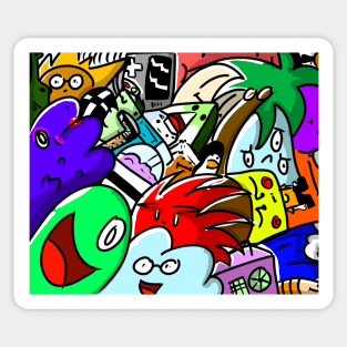 Monsters doodle Sticker